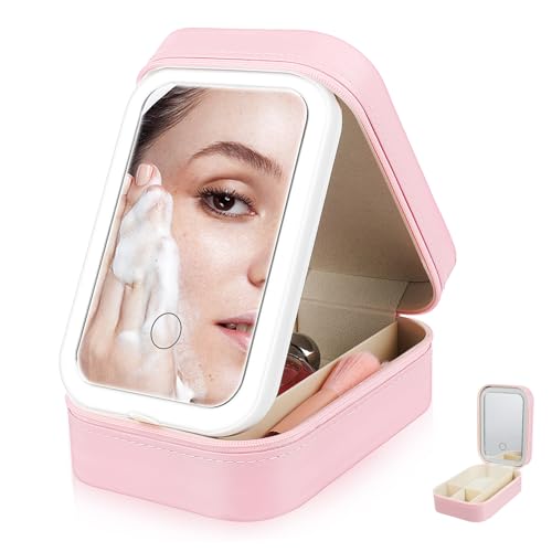 Trousse de maquillage nomade avec miroir LED pour le voyage