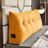 Haute qualité : housse amovible en tissu chenille, rembourrage en coton PP, très résistant pour la peau, doux, durable et à long terme, ne se déforme pas facilement, rebondit rapidement. Utilisez-le comme tête de lit confortable. Design avec fermeture éclair, housse de coussin amovible, lavable en machine et à la main.