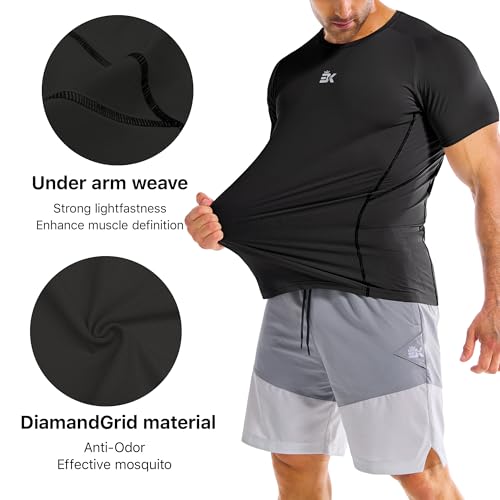 BROKIG 2 Pack Mens Underarm Muscle Shirts,Fitting Gym Running Tops Casual Sports Workout Quick Dry Baselayer - Image 3