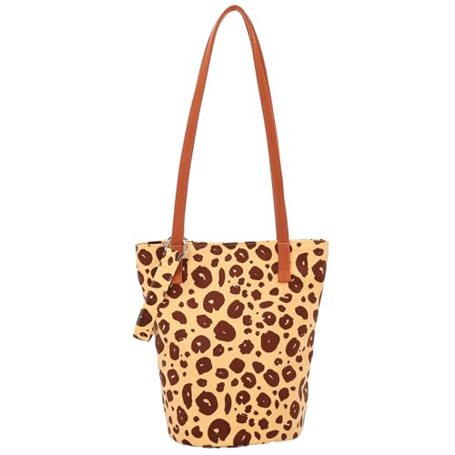Image of Shoulder Bag for Women, Cotton Canvas Bucket Bags Tote Purse Cute Crossbody Bag Designer Ladies Handbags
