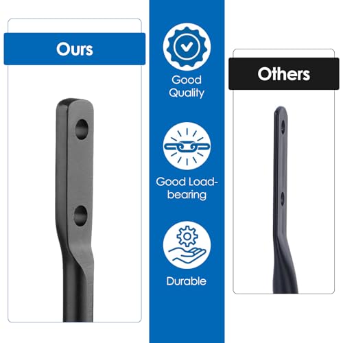 ELLECILA 2PCS Metal Curtain Holdbacks with Tiebacks, Black Curtain Tie Backs Hooks & Silver-Grey Straps, U-Shaped Wall-Mounted Drapery Holdbacks for Curtains & Hanging Items (Includes Screws) - Image 6