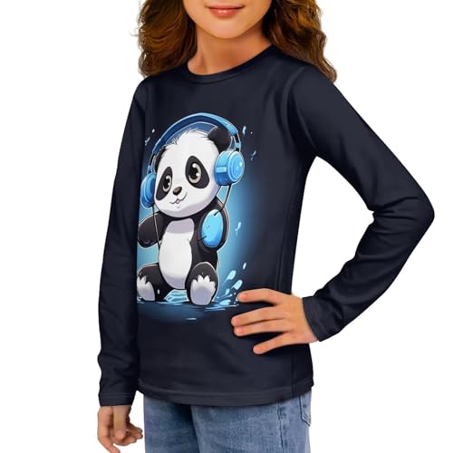 Image of Girls Long Sleeve Shirts Casual Crewneck Soft T-shirts for Girls 3-16 Years Old