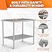 HOCCOT All Stainless Steel Work Table, Heavy Duty Prep Table 30x48 Inch with Stainless Steel Undershelf & Replaceable Feet(Without Casters) Commercial Workstation for Restaurant Kitchen Garage Outdoor
