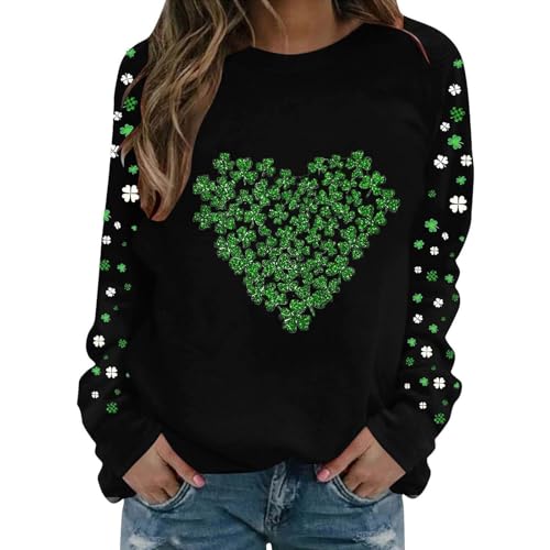 Image of Generisch Women's Christmas Print Casual Soft Cotton Polyester Blend Long Sleeve Crew Neck Sweatshirt Ideal for Festive Occasions and Cosy Winter Days, black, 3XL