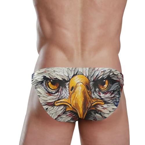 Men's Bald Eagle American Flag 4th of July Swim Briefs Bikini Swimsuit S 202b54954