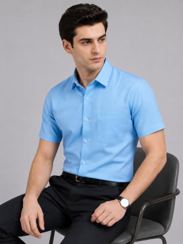 Image of Appel Touch Men's Cotton Blend Formal Shirt Half Sleeves