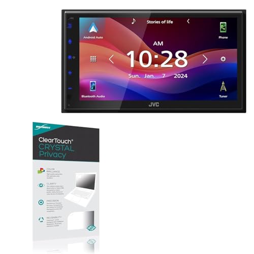 BoxWave Screen Protector Compatible with JVC KW-M590BT - ClearTouch Crystal Privacy (2-Pack), Privacy Screen Protector Flexible Film Clear