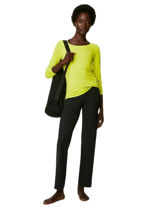 marks & spencer Goodmove Womens Solid Polyester Blend Scoop Neck Regular Fit Long Sleeve Top-picture-13