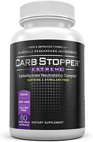 Carb Stopper Extreme: Maximum Strength, Natural Carbohydrate and Starch Neutralizer | Keto Diet Cheat Supplement to Intercept Carbs with White Kidney Bean Extract, 60 Caps