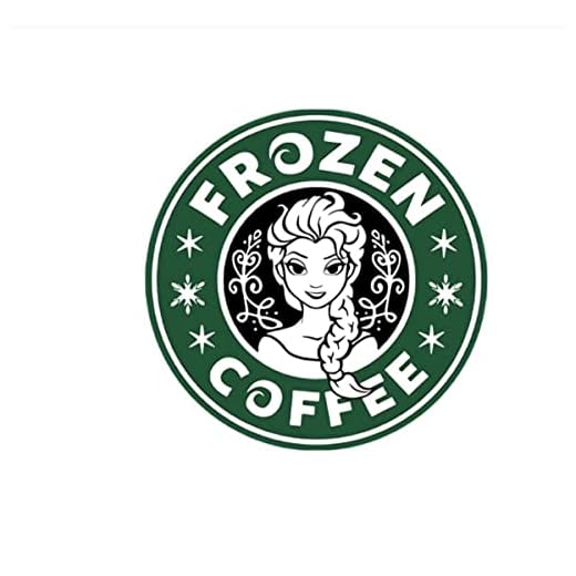 WAY2BB - Strykbar lapp för kläder Snödrottningen Elsa Ice Coffee litet format presentidé för att anpassa