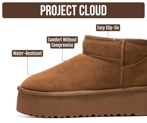 Image of Project Cloud 100% Genuine Leather Platform Ankle Boots for Women