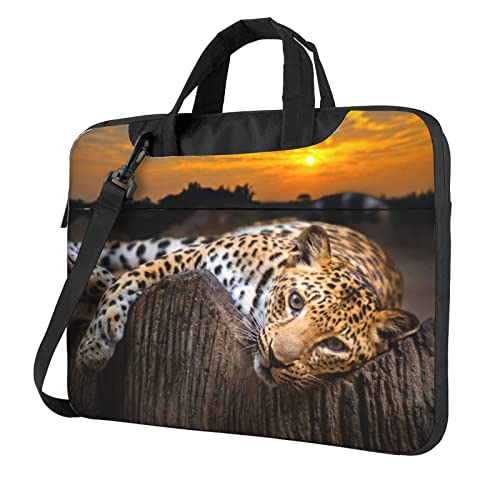 Sac à bandoulière pour ordinateur BONDIJ léopard housse PC portable 13 à 15.6 pouces
