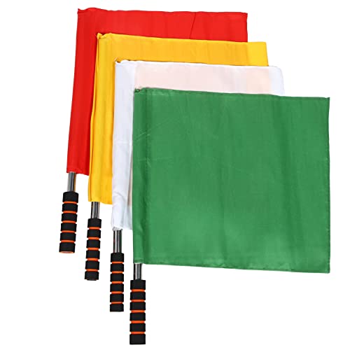 GOOHOCHY Flags 4pcs Handheld Signal Flags Green Sports Gear Made for Football Match and Racing Events