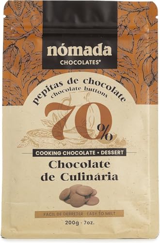 Nómada - Pepitas de Chocolate Culinario 70% Cacao Puro - Sabor Intenso y Profundo - Ideal para Cocina Gourmet - Hecho en Portugal