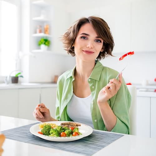 WDSHCR Portion Control Plate - Divided Plates for Adults Weight Watchers, Healthy Nutrition Plate for Adults and Teens, Balanced Eating Food Meal Dinner Adults (4 Pack), 10 inch - Thumbnail 6