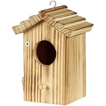 Hummingbird House for Outside Hanging - Small Bird Nesting Box for Hummingbird - Natural Wood Birdhouse with Perch - Outdoor Garden Decor & Bird Lover Gift Dimensions 4.1*3.3*5.9 inch