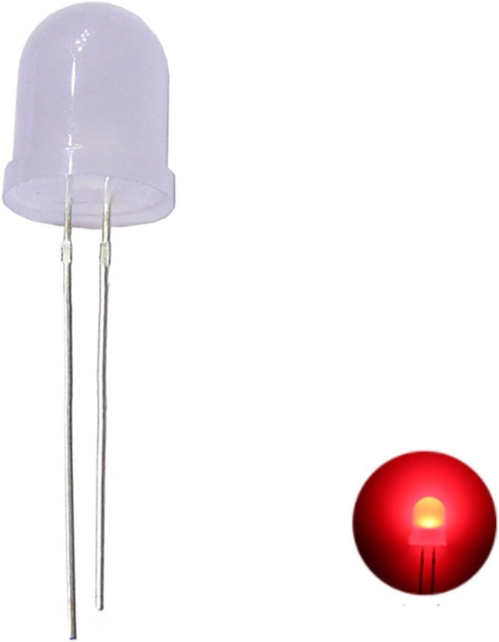 SaNzia 10 PCS 8mm LED Diode White Diffused Lighting Bulb Lamps Electronics Components Indicator Circuit Light Emitting Diodes (Color : Fog Yellow)