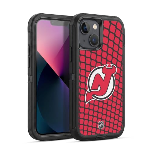 Head Case Designs Officially Licensed NHL Net Pattern New Jersey Devils Ultra-Armoured Shockproof Case [Military Grade Protection] Compatible with Apple iPhone 13