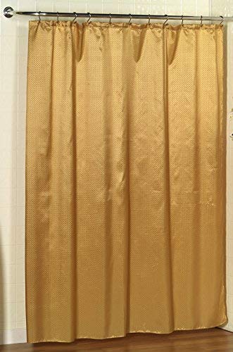 Carnation Home Fashions Lauren Dobby Fabric Bathroom Window Curtain, 34-Inch by 54-Inch, Gold