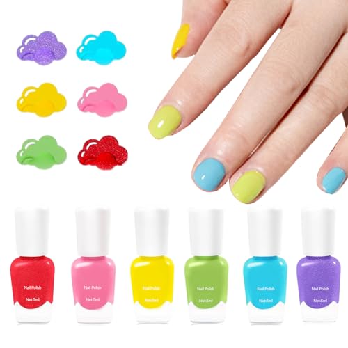 Esmalte de uñas para niños kit de 6 piezas para salones de juego en el hogar