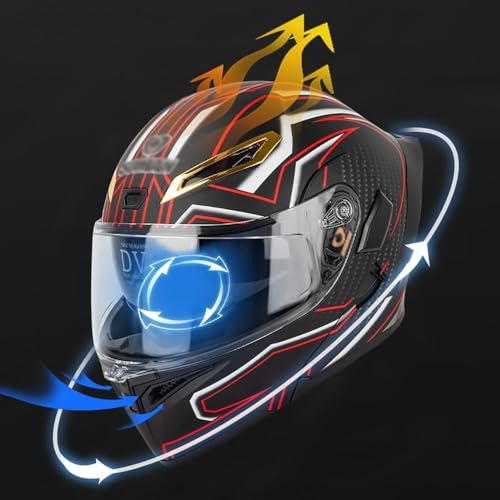 Casque moto modulaire modulable intégral rabattable à double visière taille L - 6
