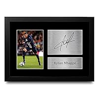 Quadro Kylian Mbappé Atleta de Futebol com Moldura A4