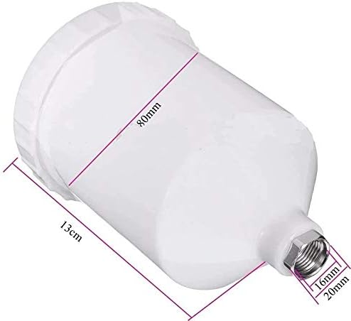 Spray Gun Cup, ABS Plastic Gravity Feed Paint Cup Replacement Pot w/ 20mm Thread Connector for Model Spray Guns, 600ml/20.3 oz