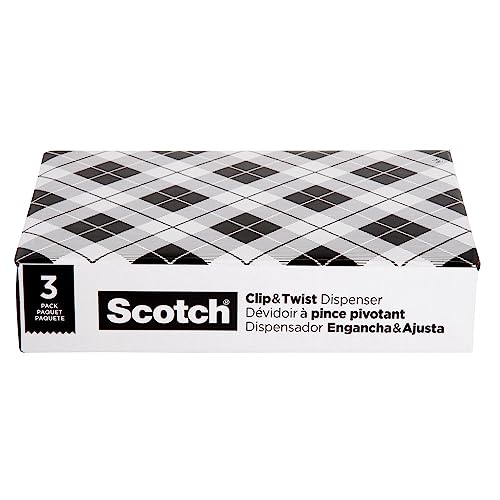Scotch Brand Clip & Twist Tape Dispenser, Great For Gift Wrapping, Clips To Desks, Tables, Easy Charcoal Gray, 3-Pack (C19-3Pk-Sioc) #TOP21
