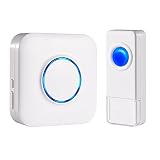 Timbre Inalámbrico para Puerta,1 Transmisor y 1 Receptor,Timbre Impermeable Volumen Ajustable Alcance a 1000feet con 52...
