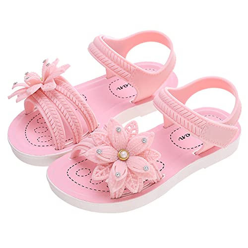 Toddler Little Girls Glitter Flower Open-Toe Flat Dress Sandals Summer Soft Bottom Comfortable Casual Shoes4