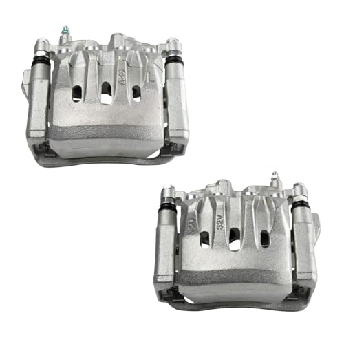 Image of TRQ Front Brake Caliper Set Zinc Coated Brackets Hardware Compatible with 1993-2005 Lexus GS300 1998-2000 GS400 2001-2005 GS430 2002-2010 SC430