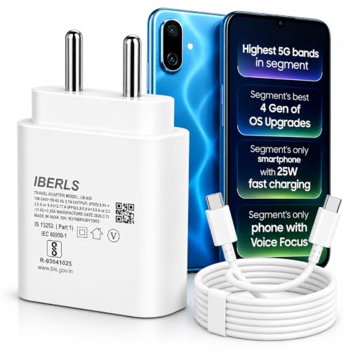 Image of 25W Pd 3A Type-C Super Fast Charging Adapter with 1M Type C Cable for Galaxy F06 /F70e /F07 /F17 /F36 /F56 /F16 /F15 /F05 /F55 /F13 /Tablet /Galaxy Watch- Charge Your Device with 25 Watt USB C Fast Charger