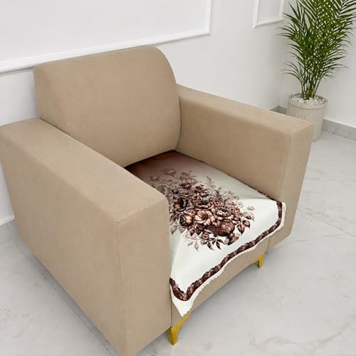 Image of Homerz Premium 'Luxe Series' Holland Velvet Sofa Cover | Smooth Finish | Anti-Skid Fleece Backing | Soft Touch Couch Protector for Living Room (Rust, 1 Seater, Only Seat Cover)