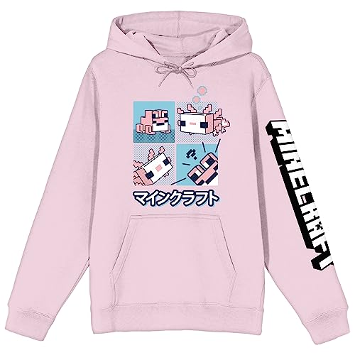Amazon.com: Minecraft Axolotl Long Sleeve Cradle Pink Adult Hooded