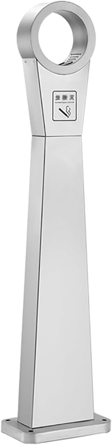 JKGHK Cigarette Butt Disposal Outdoor, Standing Stainless Steel Ash Column, Butt Receptacle Floor Standing Ash Tray, Vertical Cigarettesmoking Area Buttsarbage Bin(Black)