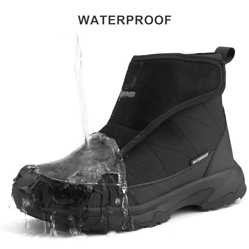 Image of Winter Boots for Men Waterproof Warm Snow Boots Non-Slip Work Shoes Comfortable Diabetic Boots with Adjustable Closures