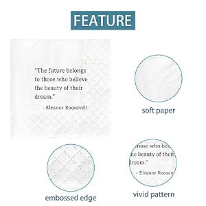 Joyiou Inspirational Quotes Napkins, Graduation Birthday Holidays Party Supplies Favors Gifts Decorations, 50-Pack Disposable Napkins for Cake Dessert Berverage Table, 4.5 x 4.5 inches 2-Ply Joyiou Inspirational Quotes Napkins Graduation Birthday Holidays Party Supplies Favors Gifts Decorations 50 Pack Disposable Napkins for Cake Dessert Berverage Table 45 x 45 inches 2 Ply