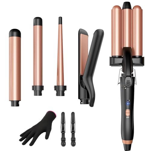 BESTOPE MIX 5 in 1 Lockenstab Temperaturregelung Keramikbeschichtung Schnelle Heizung für alle Haartypen