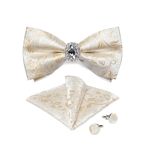 Set de corbata de moño y pañuelo de seda