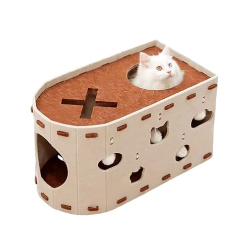 猫 爪とぎボードハウス - 屋内用キャット隠れ家ハウス,子猫 ペット ハウス 隠れ家 おもちゃ 屋内 寝室 リビング オフィス用