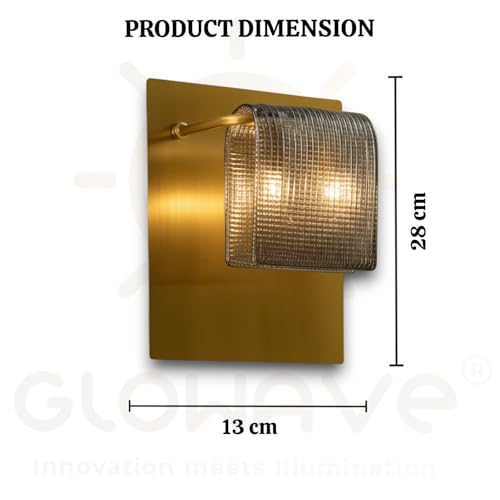 Image of Glowave Golden Body Smoky Acrylic Light Wall Lamp Lighting Sconce for Living Room Bedroom Bedside - Warm White (B9867 /1 S)