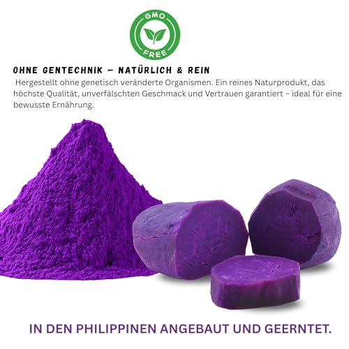 Biomatea Lila Süßkartoffel Pulver 100 g – Premium Ube Powder, Purple Sweet Potato Powder, naturbelassen & rein, ohne Zusatzstoffe, vegan & glutenfrei Kartoffelpulver