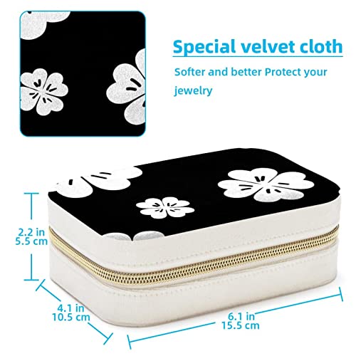 Boîte à bijoux blanche design de luxe portable pour bagues et petits colliers