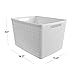 Curver Set of 4 Large 20L Jute Decorative Plastic Organization and Storage Baskets - Perfect Bins for Home Office, Closet Shelves, Kitchen Pantry and All Bedroom Essentials, White
