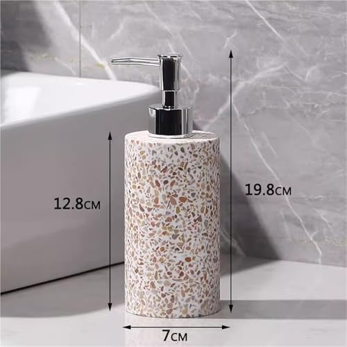 Set de baño de resina premium con cepillo de inodoro y dosificador de diseño 3