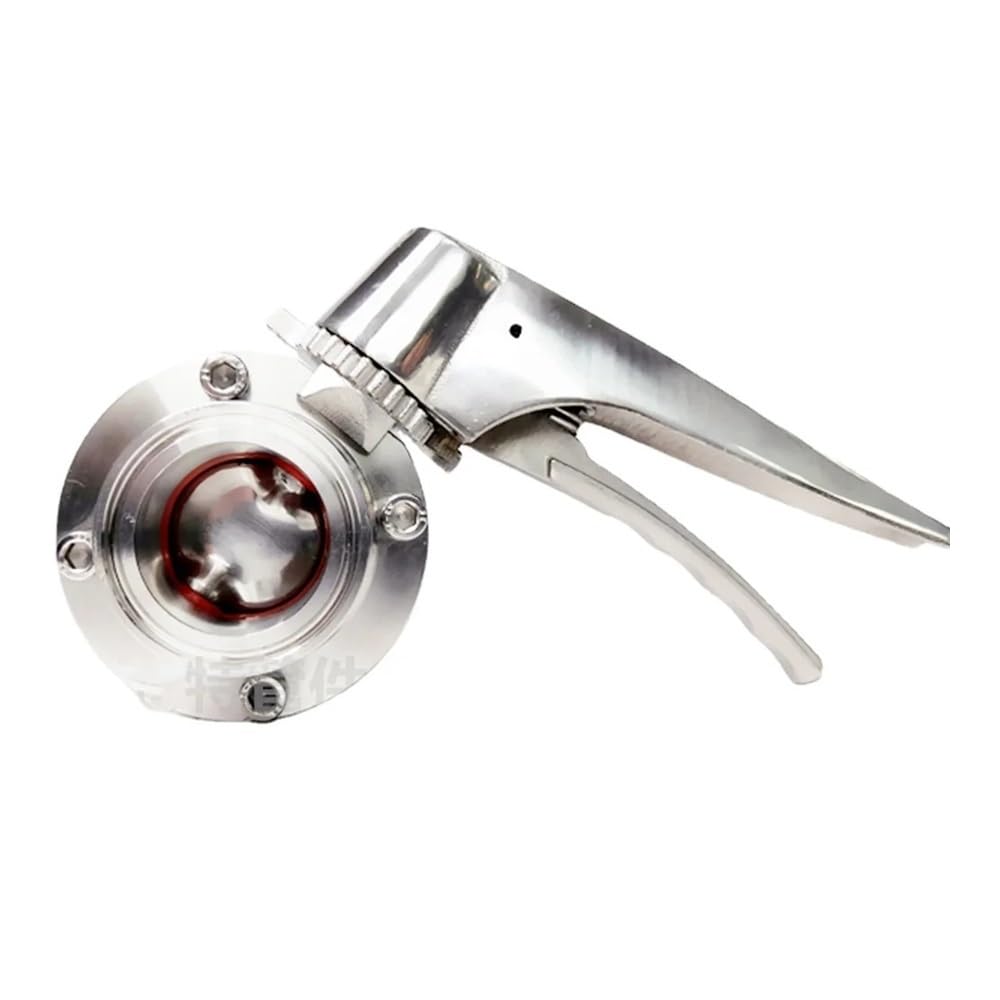 MXXDMOPD 19/25/32/38/45/51mm Pipe OD x 1.5" 2" Tri Clamp Squeeze Trigger Flow Control SUS 304 Stainless(45mmPipeOD K64mm)
