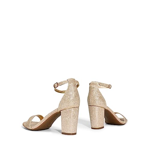 DREAM PAIRS Women's Comfort Block Heel Sandals,Gold/Glitter,7 by DREAM PAIRS - Used condition - Image 6