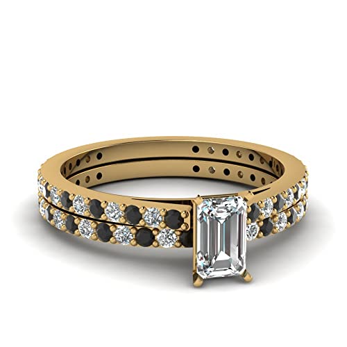 Image of 55Carat Choose Your Gemstone Emerald Shape 14k Yellow Gold Plated Wedding Ring Classic Delicate Diamond CZ Everyday Wedding Jewelry Handmade Ring Minimal Surprise Gifts for Ladies : US 4 to 12