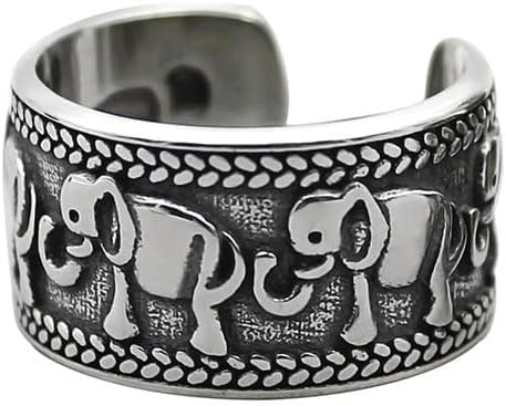 Bague éléphant argent 925 vintage et ajustable en poinçon