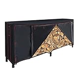 SnugNiture 8 Feet Firewood Log Rack Cover, 600D Oxford Heavy Duty Waterproof Outdoor Protection Cover with PVC Backing for Firewood Rack